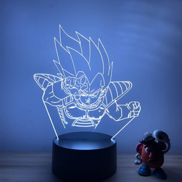 Lampe LED 3D Vegeta Guerrier Saiyan Dragon Ball Z
