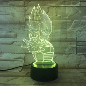 Lampe LED 3D Acrylique Vegeta Multicolore Dragon Ball