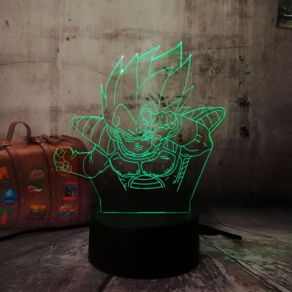 Lampe LED 3D Acrylique Vegeta Combat Prince Saiyan DBZ