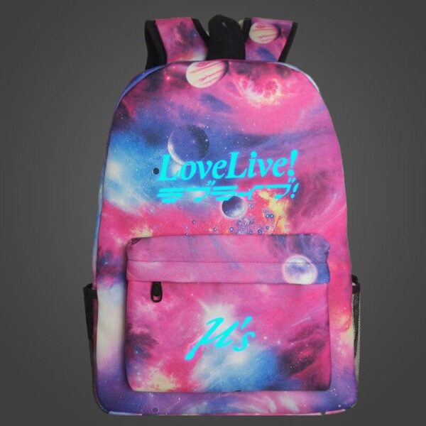 Love Live cartable pour adolescents filles impression lumineuse ciel étoilé grande capacité voyage sac à dos