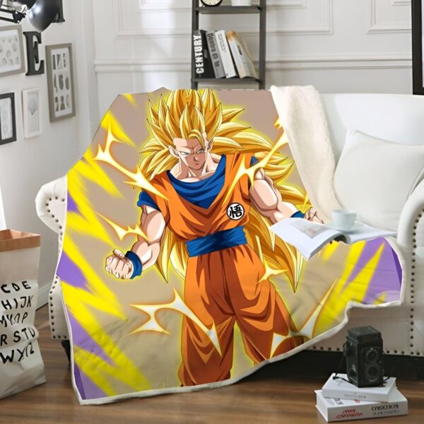Plaid Dragon Ball Z Goku Super Saiyan 3 doré