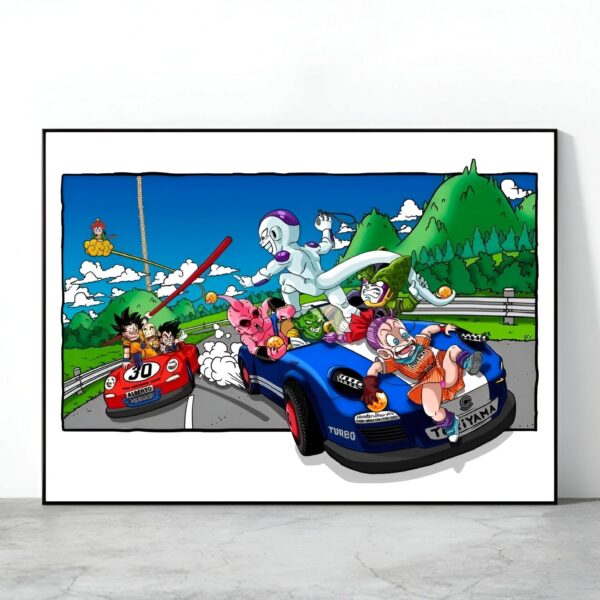 Poster Dragon Ball Goku vs Freezer Course Automobile