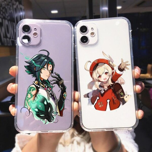 Transparent Phone Case For iPhone XR 11 12 Pro MAX XS 7 SE20 X 8 6 Plus Cartoon Japan Anime Genshin impact Soft TPU Cover Fundas