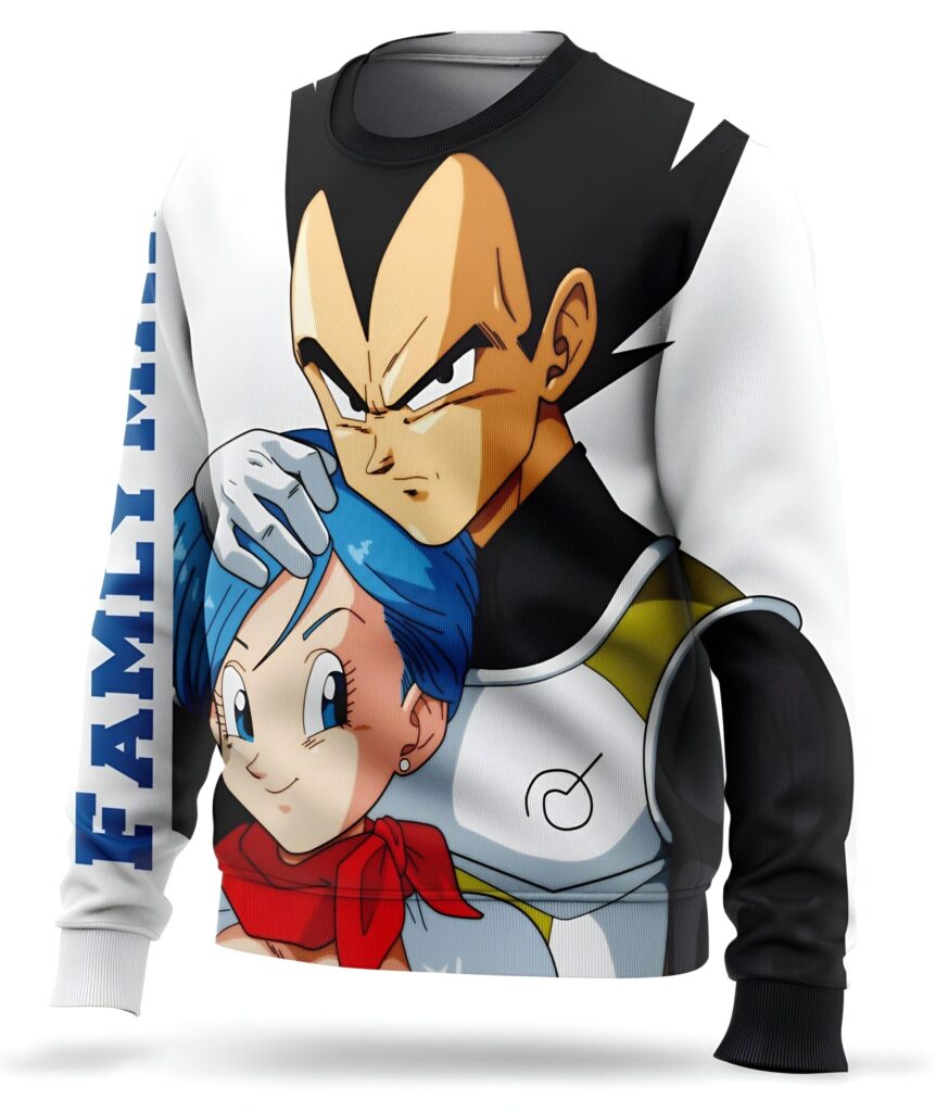 Pull Dragon Ball Super Vegeta et Bulma couple fan