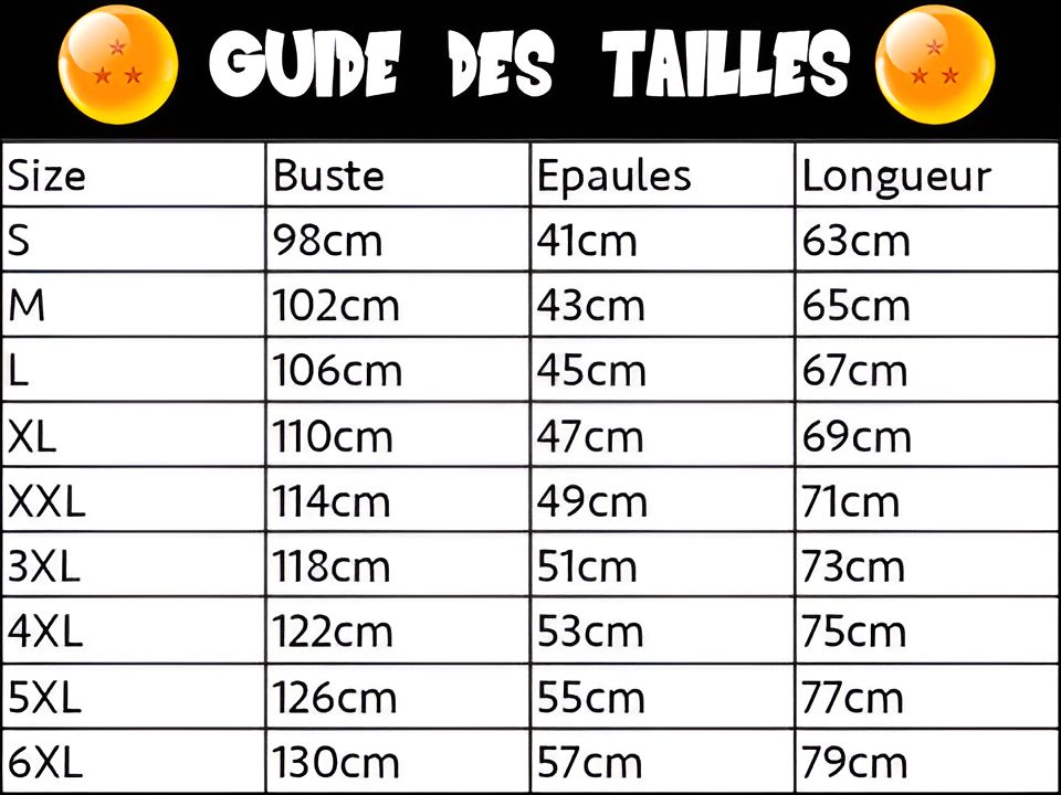 guide de taille