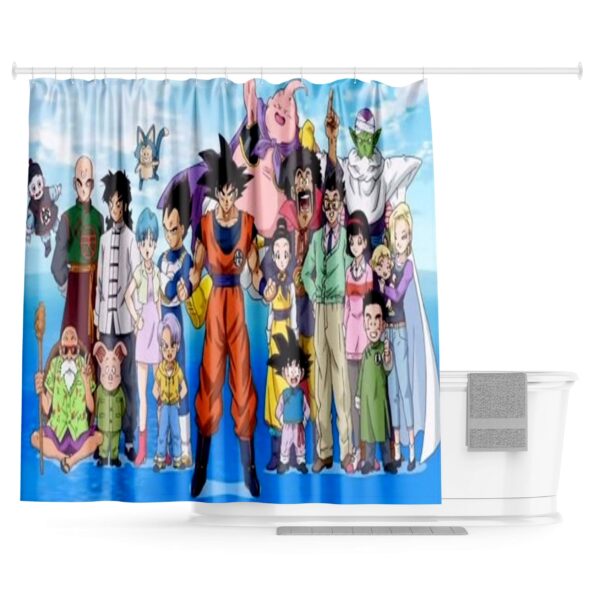 Rideau de Douche Dragon Ball Famille Guerriers Z