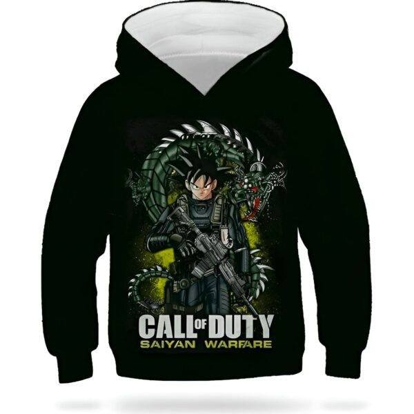 Sweat Enfant Dragon Ball Z Goku tenue militaire Shenron