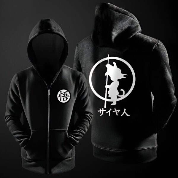 Sweat Dragon Ball Kanji Go Son Goku capuche zippée