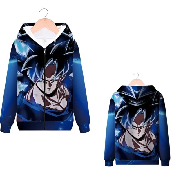 Sweat Zip Goku Ultra Instinct Sign Bleu Nuit, DBZ