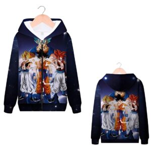 Sweat Zip DBZ Goku Toutes Transformations Saiyan