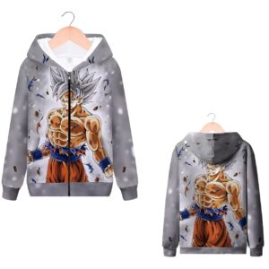 Sweat Zip Goku Ultra Instinct Maîtrisé Argent, DBZ