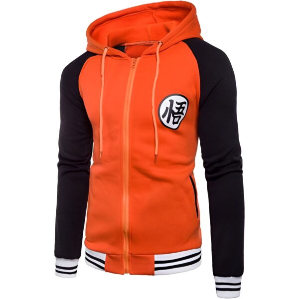Sweat Zippé Dragon Ball Z Kanji Go Orange et Noir
