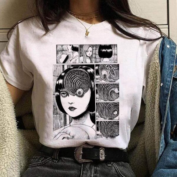T-shirt Junji Ito Uzumaki Horror T-Shirt Unisex manga
