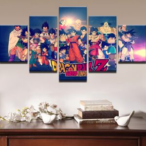 Tableau Dragon Ball Z Fresque Univers Saiyan Complet
