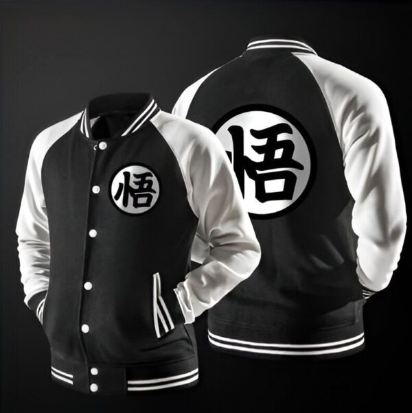 Veste Teddy Dragon Ball Z Kanji Go Noir et Blanc