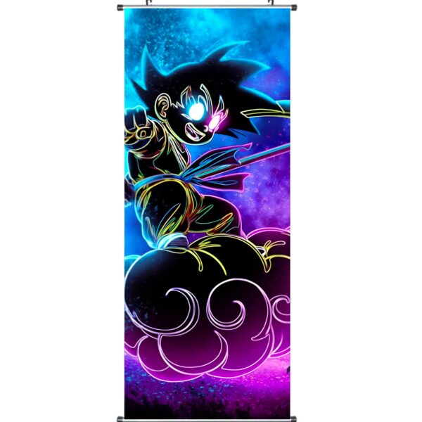 Toile Dragon Ball Goku Nuage Magique Néon Électrique