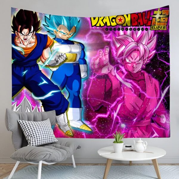 Toile Dragon Ball Adversaires Goku Vegeta et Goku Black