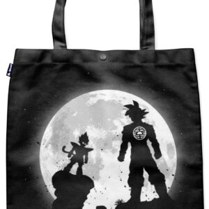 Tote Bag Dragon Ball Goku Vegeta Noir et Blanc
