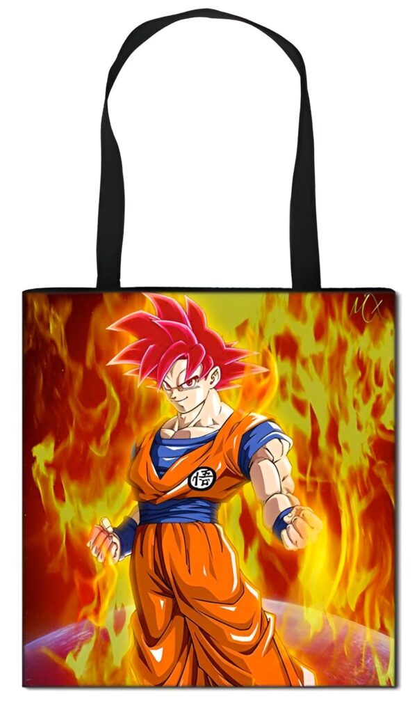 Tote Bag Goku Super Saiyan God Flammes Dragon Ball Super