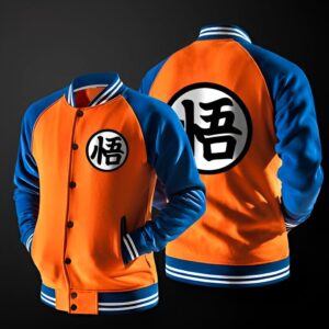 Veste Teddy Dragon Ball Z Kanji Go Orange et Bleu