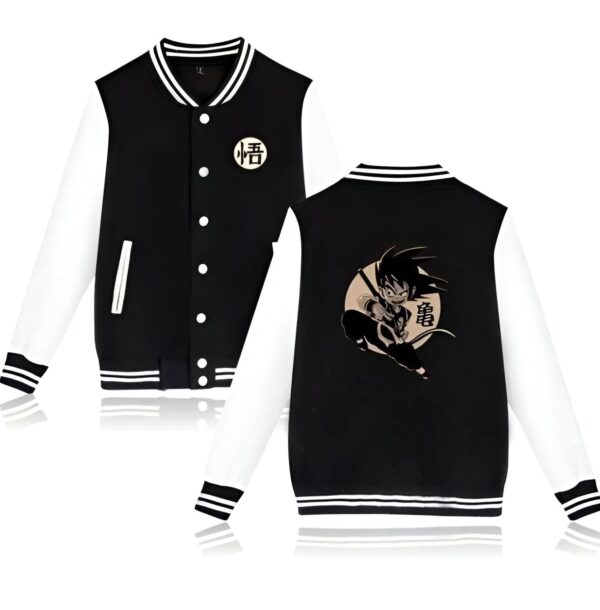Veste Teddy Dragon Ball Z Goku Noir et Blanc Symbole Go