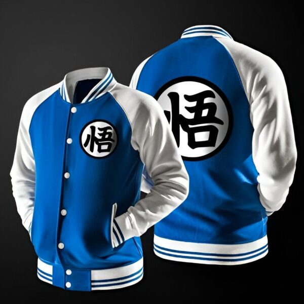 Veste Teddy Dragon Ball Z Kanji Go Bleu et Blanc