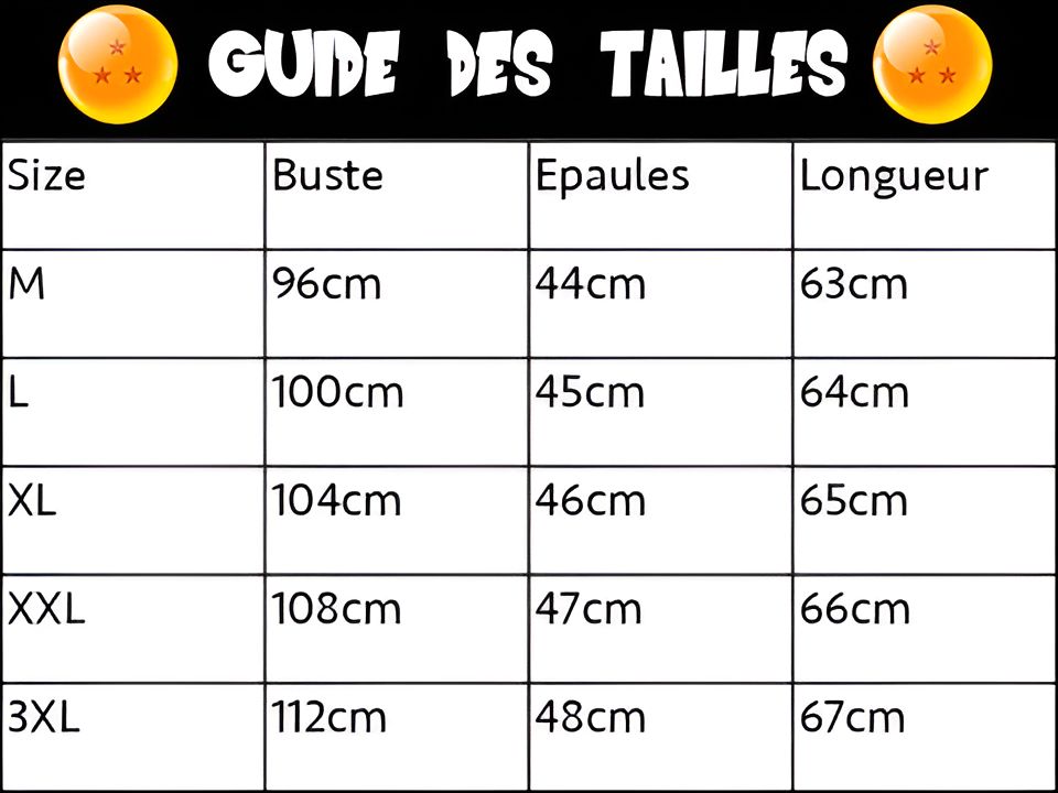 guide de taille