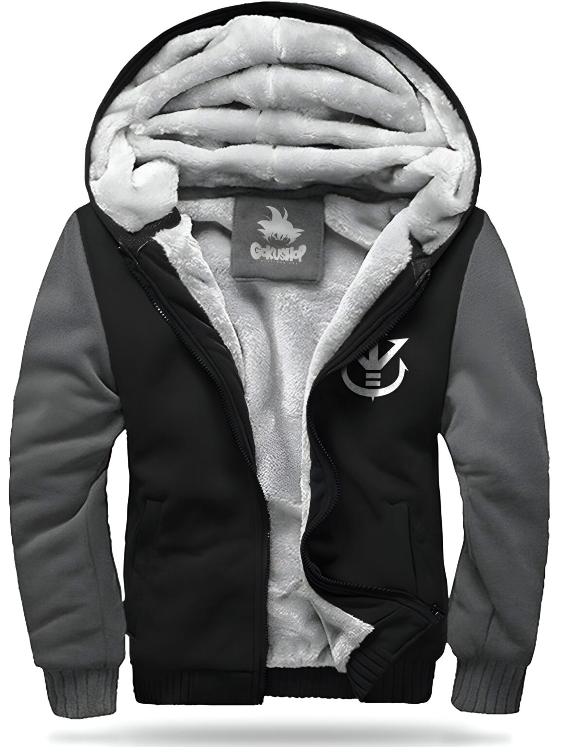 Veste Polaire DBZ Vegeta Famille Royale Noir Gris