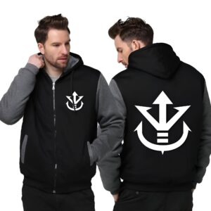 Veste Polaire DBZ Vegeta Famille Royale Noir Gris