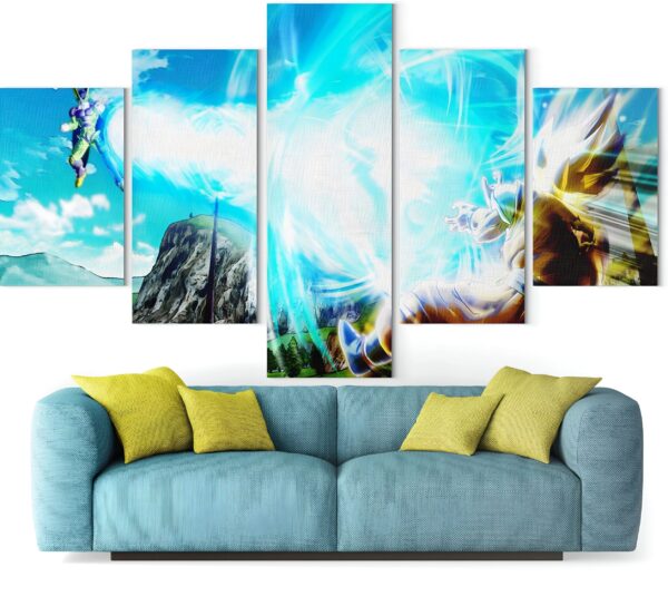 Tableau Dragon Ball Z Goku vs Cell Parfait 5 Panneaux