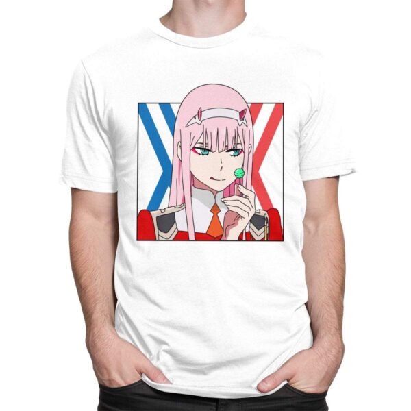 Zero Two Shirt Anime Manga T-shirt Darling In The Franxx t-shirt manches courtes 100% coton décontracté mode cosplay